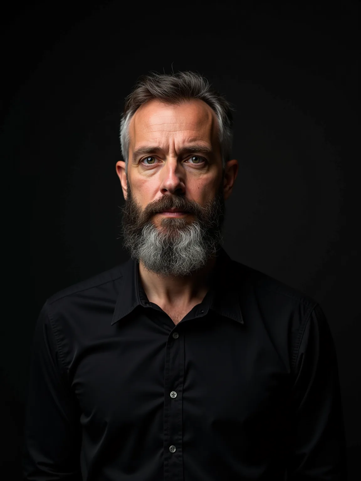 Generated studio portrait of a bearded man
